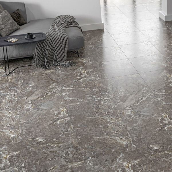 Aranżacja Gres Szkliwiony Snake Stone Grey 60x60 Sugar Rektyfikowany Imitacja Kamienia 1